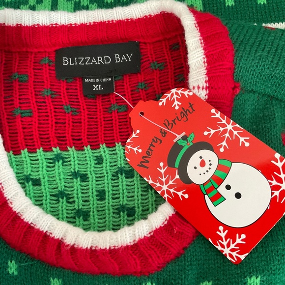 Blizzard Bay Men’s XL Pug Dog with Candy Cane & Jester's Hat Christmas Sweater - Picture 4 of 16